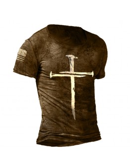 Cross style spiritual T-shirt HF2117-04-03